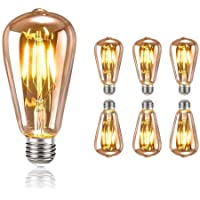 tronisky Retro Edison Bombillas- Vintage LED Bombillas de Filamento E27 4W Antiguo Edison Lámpara Blanco Cálido…